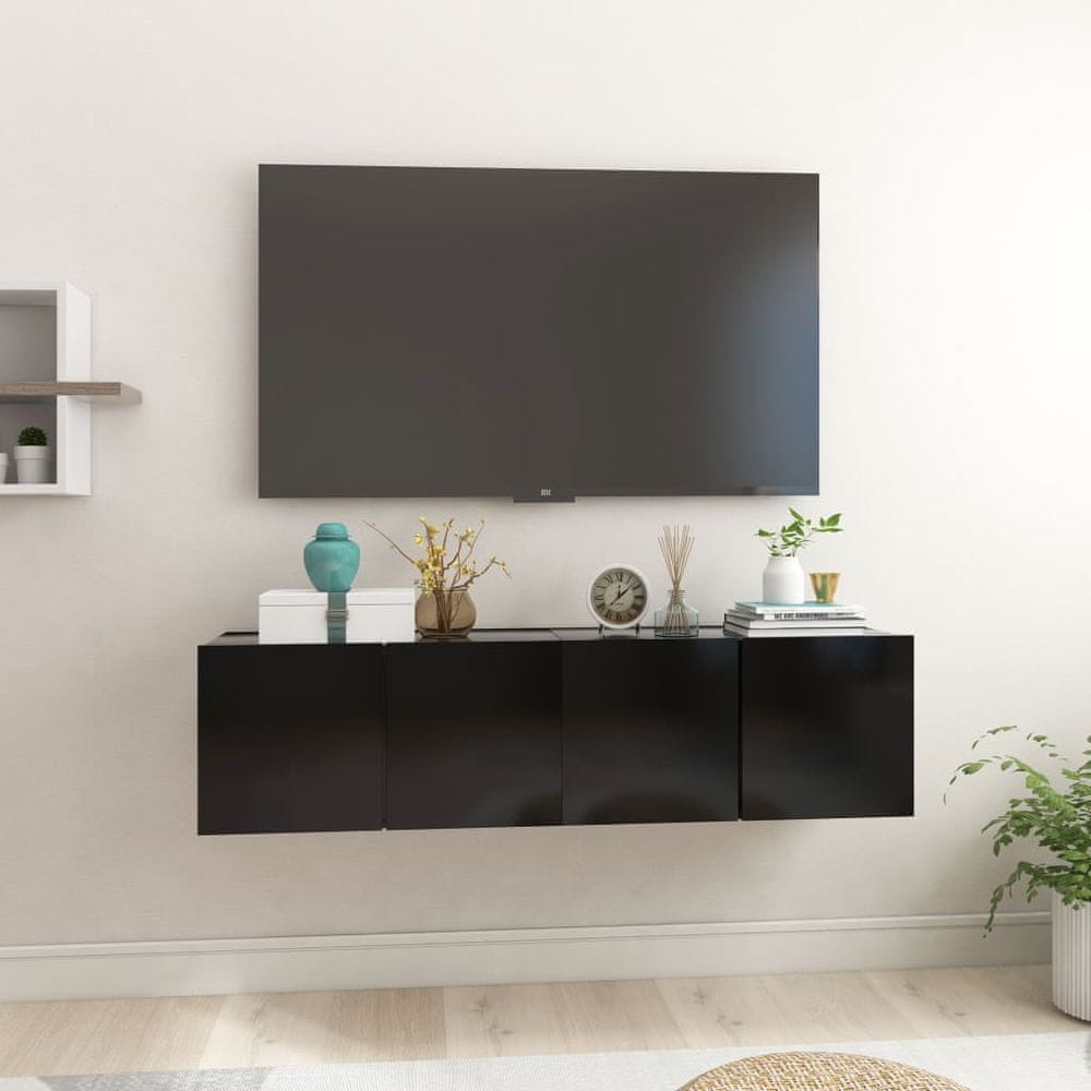 Vidaxl Závesné TV skrinky 2 ks čierne 60x30x30 cm